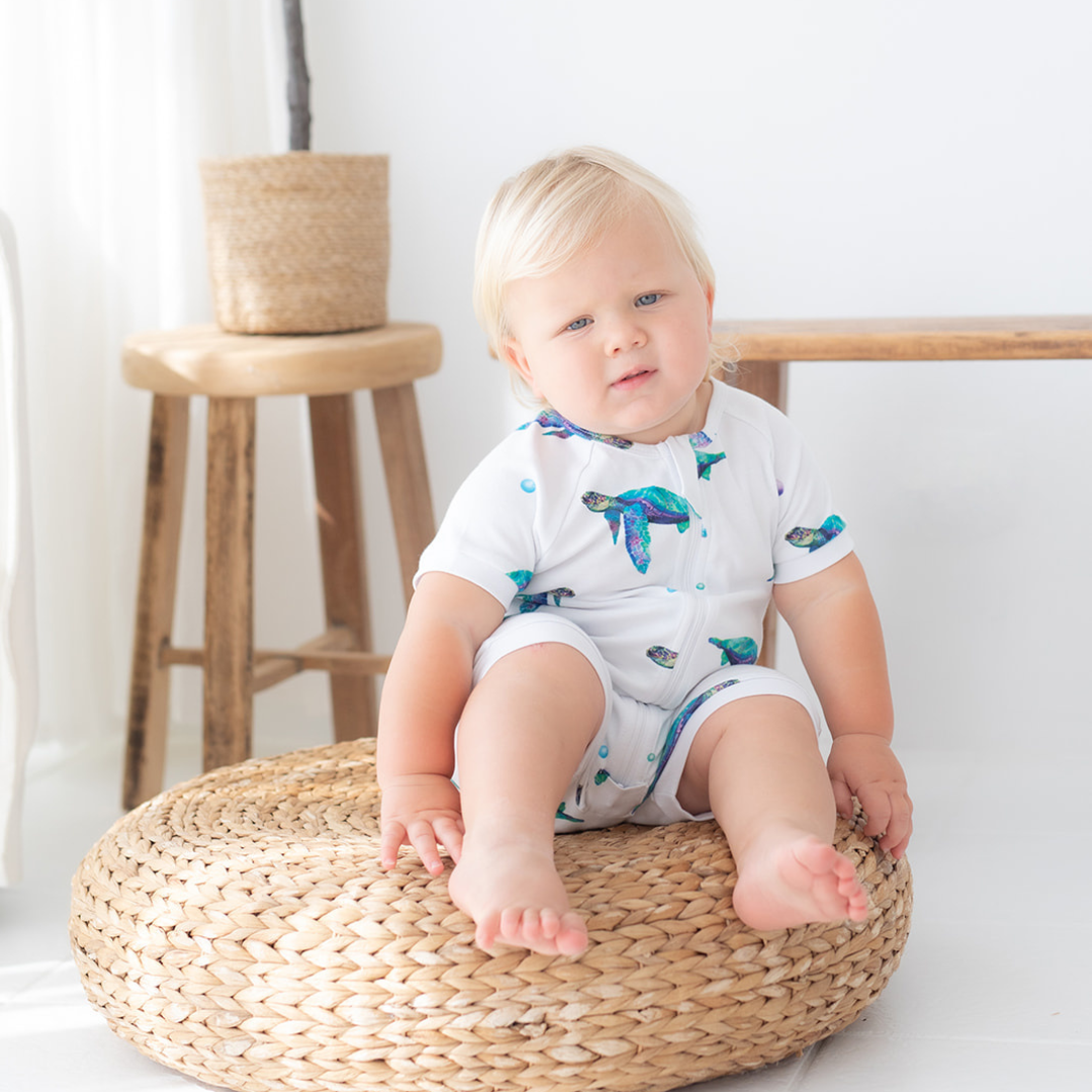SAMPLE Short Romper - Sea Turtle