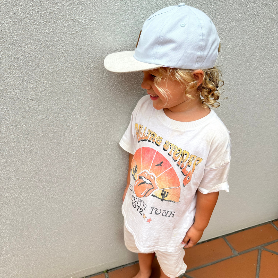 Cruiser Cap - Blue canvas Beige Suede
