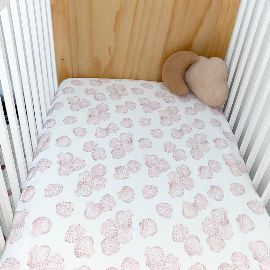 Jersey Cotton Cot Sheet - Sea Shell