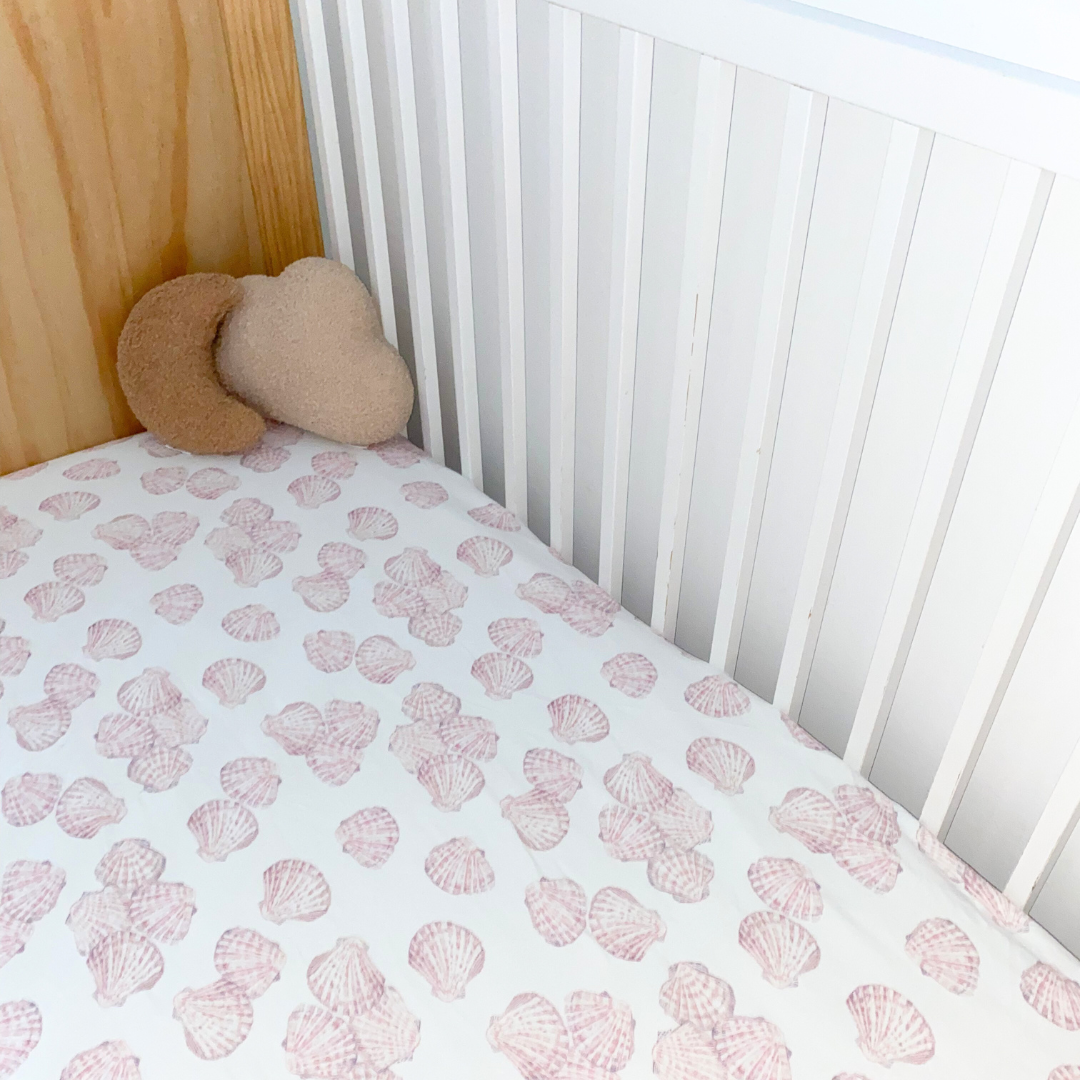 Jersey Cotton Cot Sheet - Sea Shell
