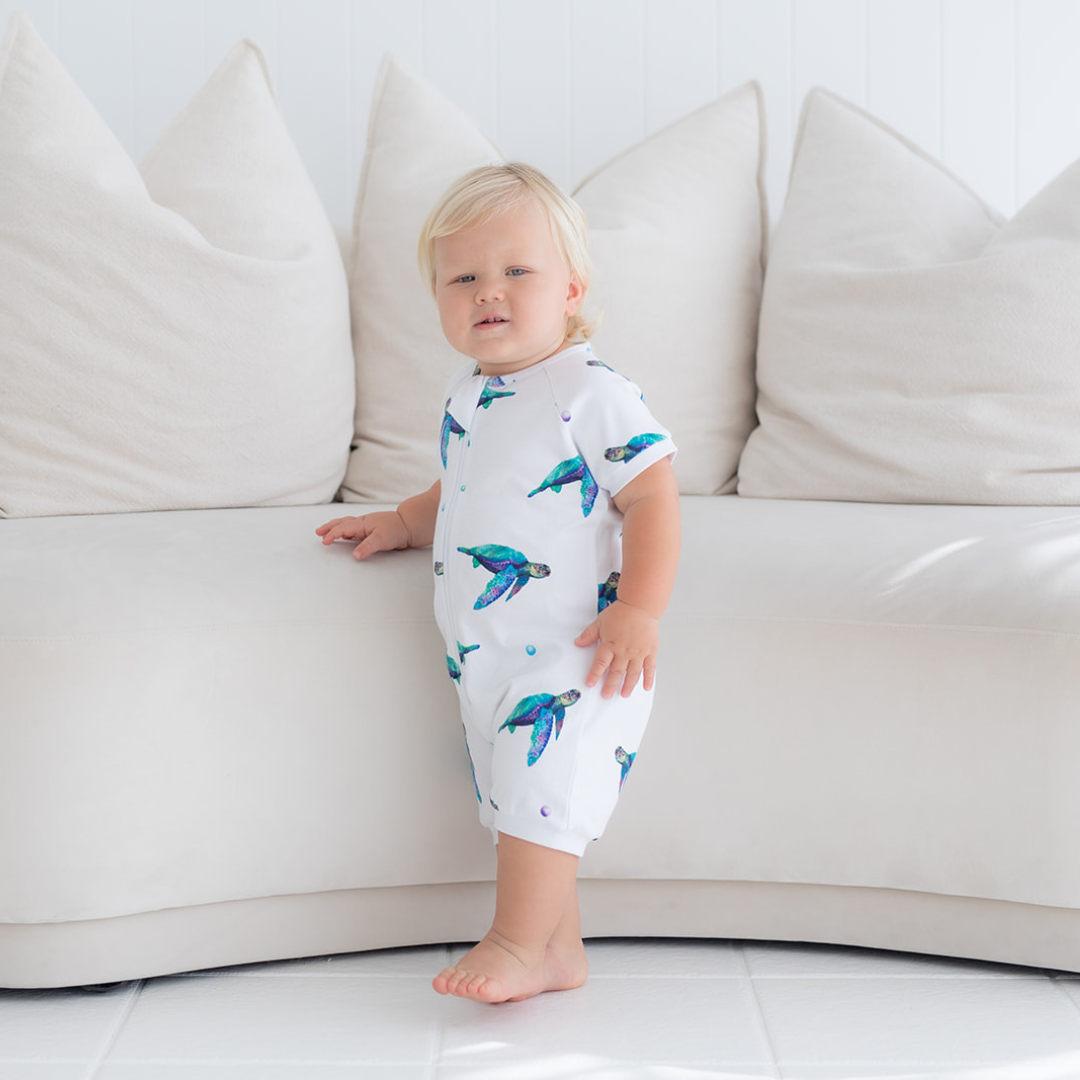 SAMPLE Short Romper - Sea Turtle
