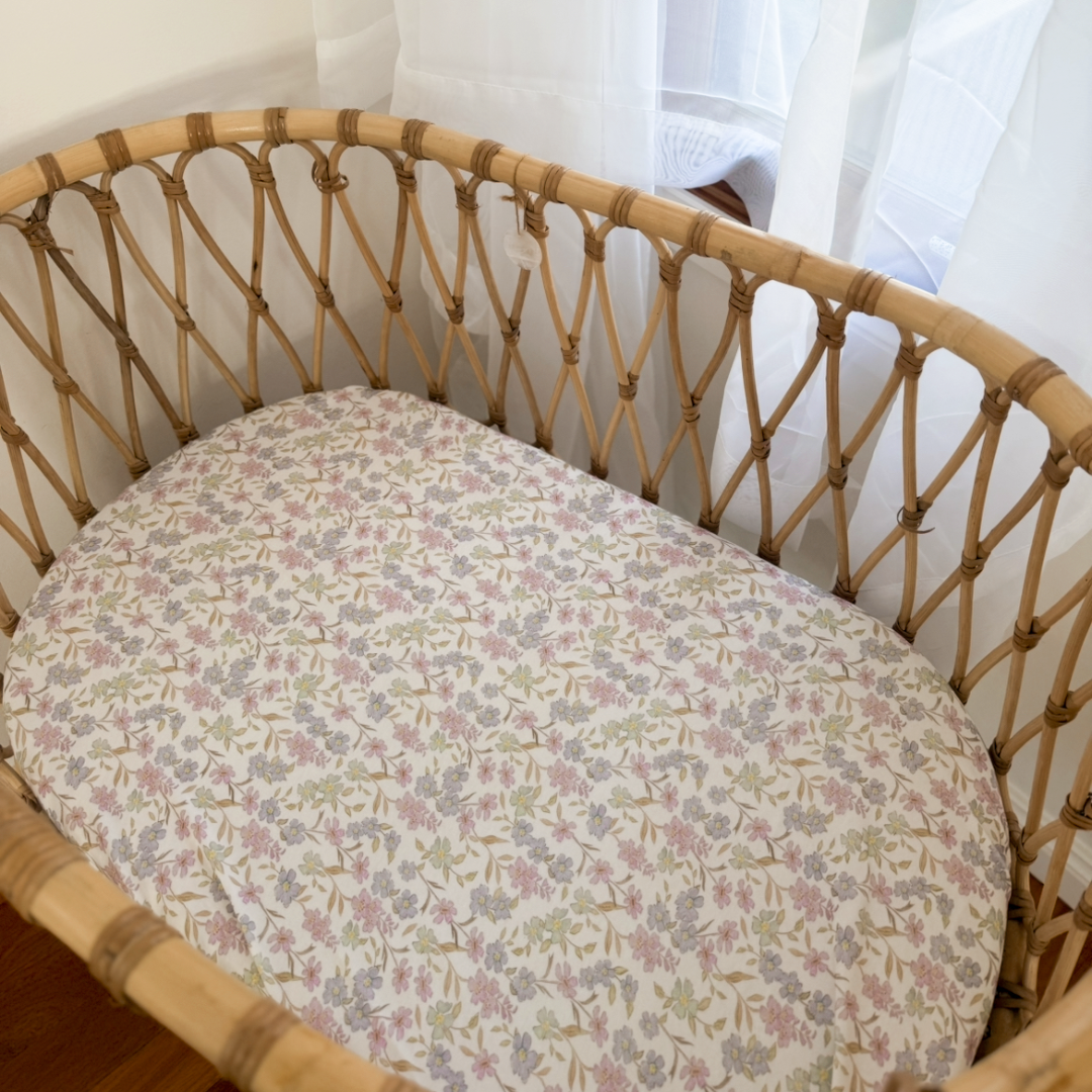 Fitted Jersey Bassinet/Change Table Sheet - Daisy Dreams