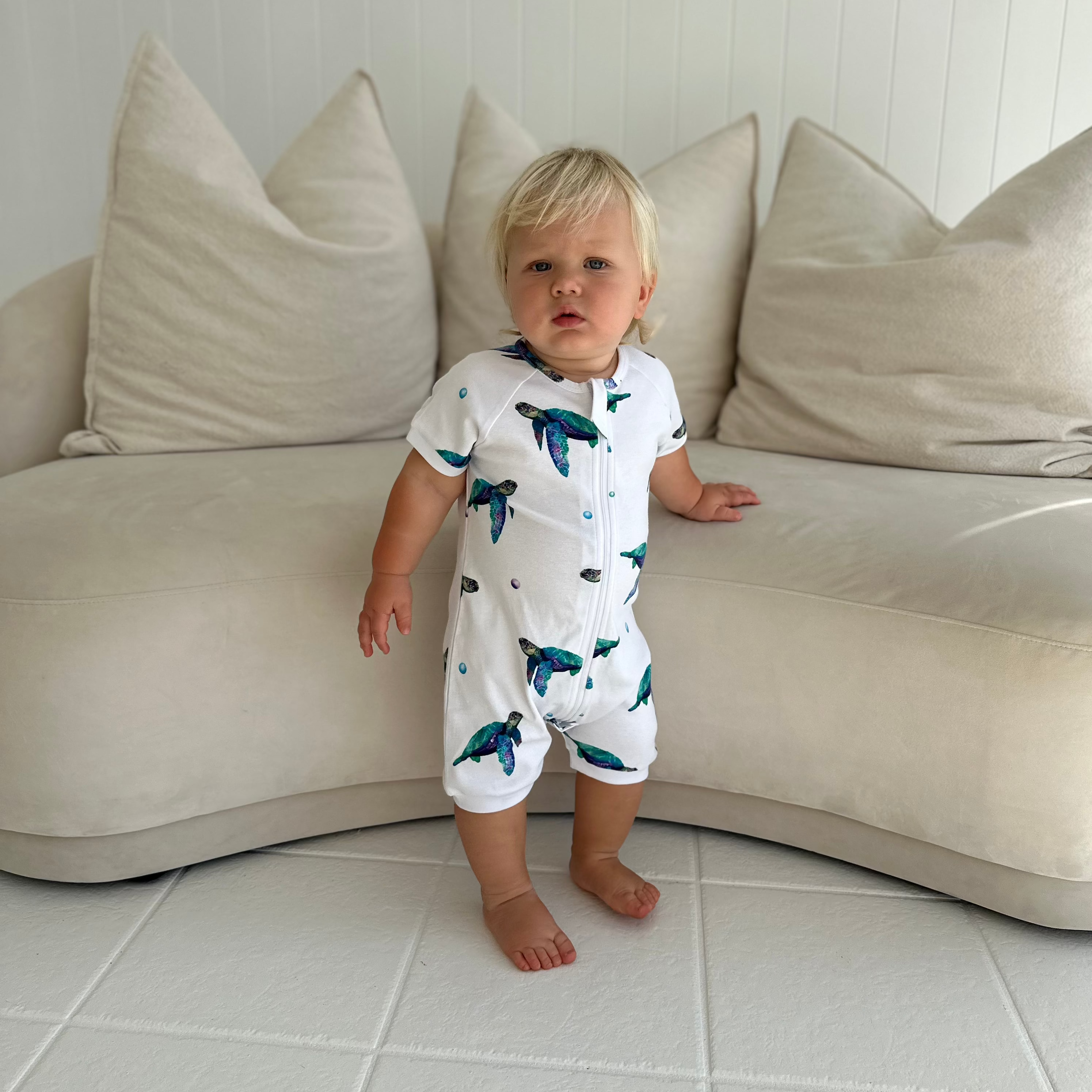 SAMPLE Short Romper - Sea Turtle
