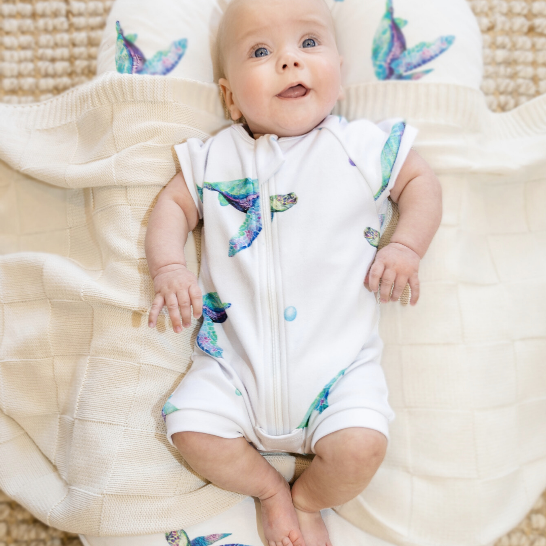 SAMPLE Short Romper - Sea Turtle