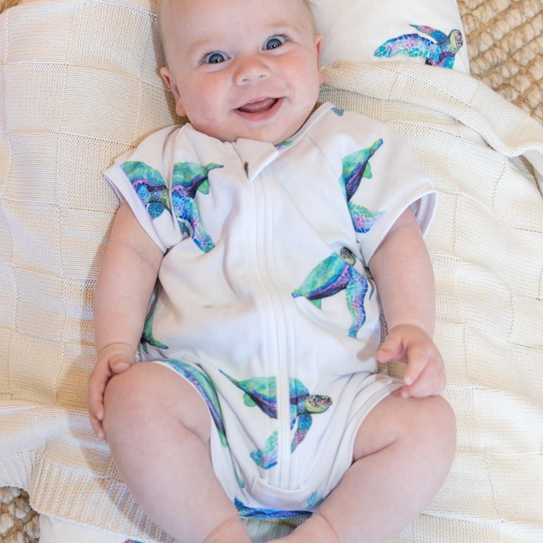 SAMPLE Short Romper - Sea Turtle