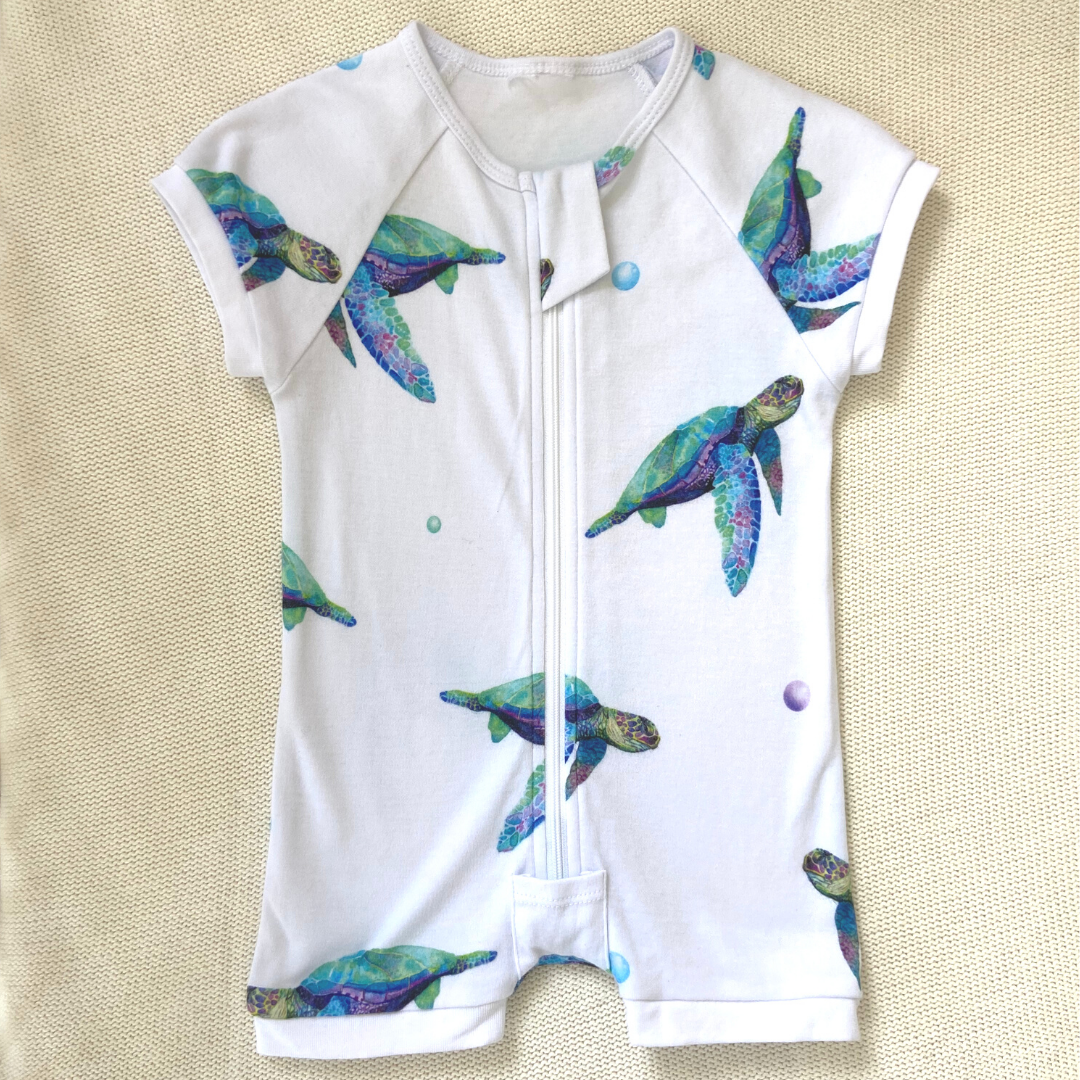 SAMPLE Short Romper - Sea Turtle