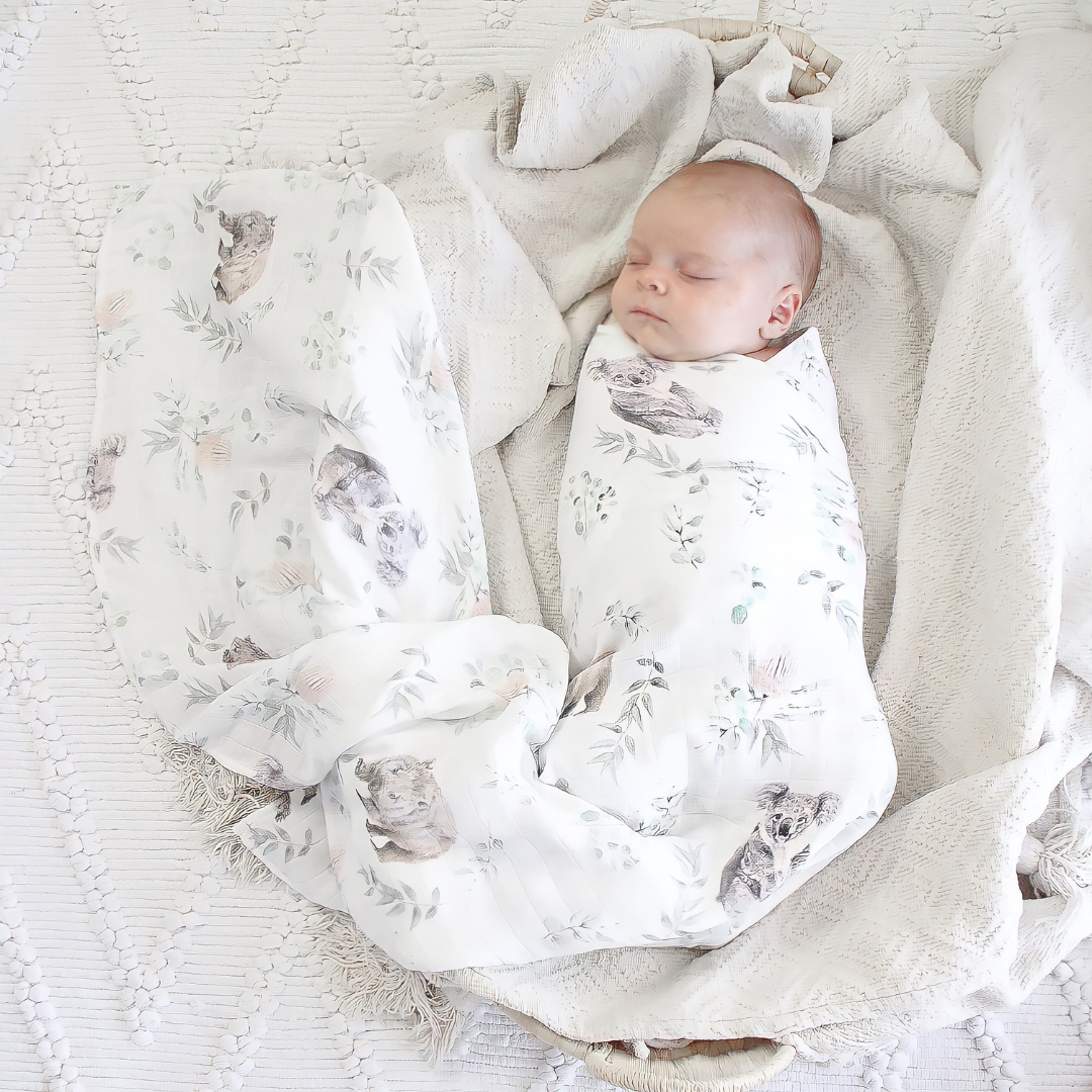 Organic Bamboo Cotton Swaddle Australiana SAMPLE Anchor