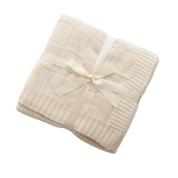 Knit Baby Blanket - Cream