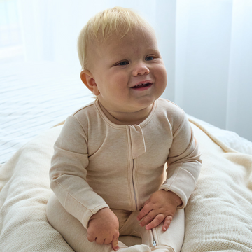 Warm Zippy Romper | Oatmeal