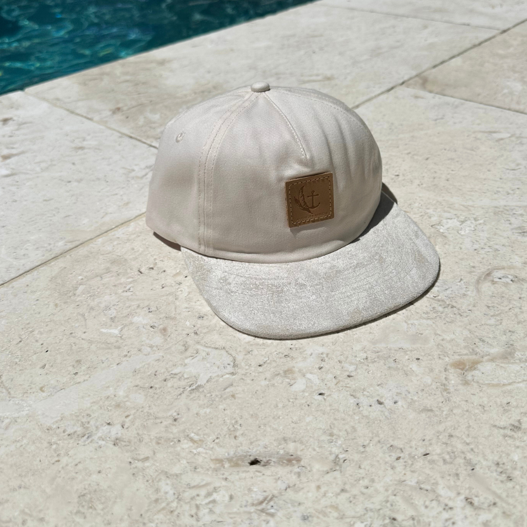 Beige top suede hat
