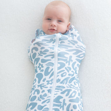 Newborn Cotton Sleeping Bag 1.0 TOG | Blue Swirl