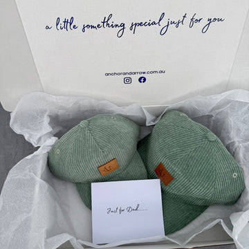 Father's Day Hat Set - Sage Corduroy