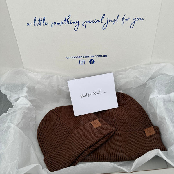 Father's Day Cotton Beanie - Chocolate
