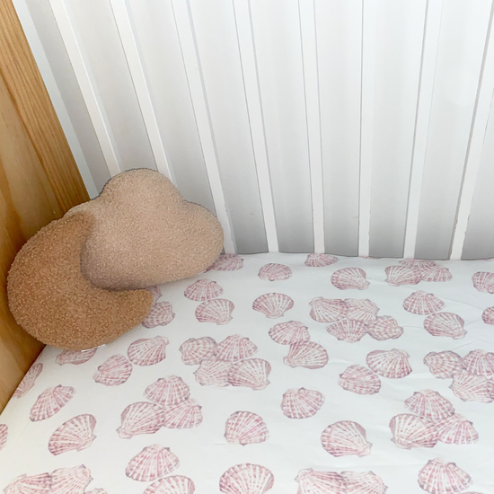 Cotten Shell Jersey Cotton Cot Sheet – Sea Shell | Anchor & Arrow – Anchor & Arrow Baby