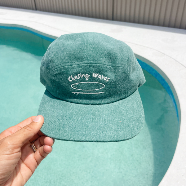 Matching Chasing Waves Cap Bundle - Stonewash Green