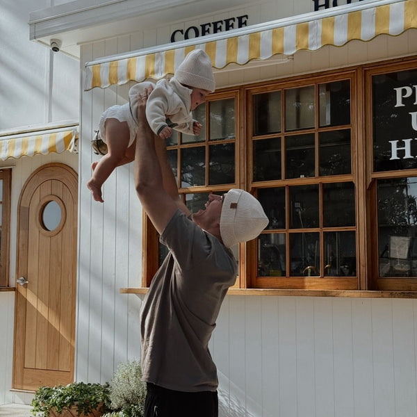 Father's Day Cotton Beanies - Sand