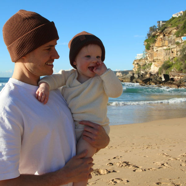 Matching Cotton Beanie - Chocolate