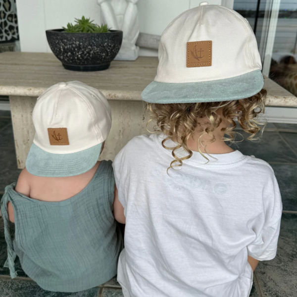 Matching Canvas Cap Bundle - Beige Canvas & Sage Suede
