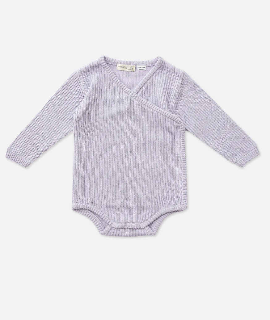 Knit Wrap Bodysuit - Lavender