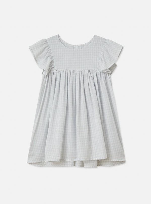 Miann & Co Baby - Flutter Shoulder Dress - Periwinkle Gingham