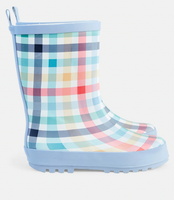 Play River Check Gumboot - Blue