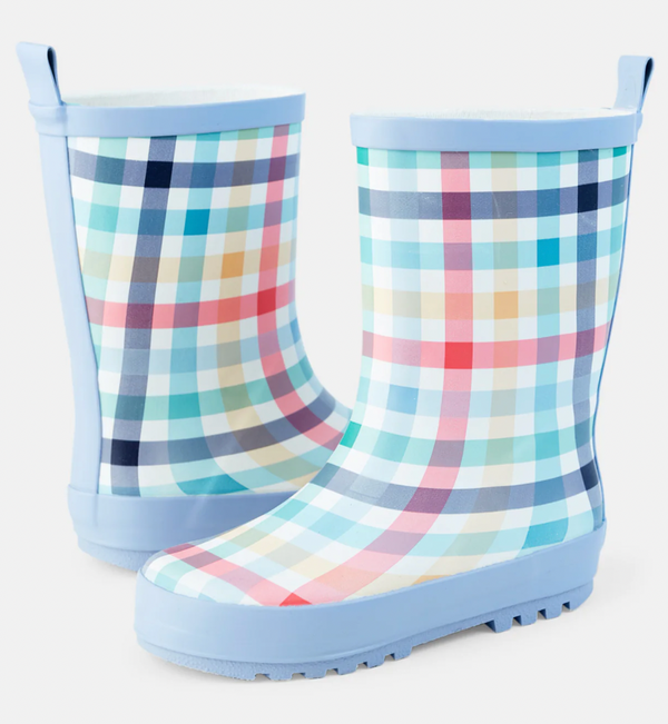 Play River Check Gumboot - Blue