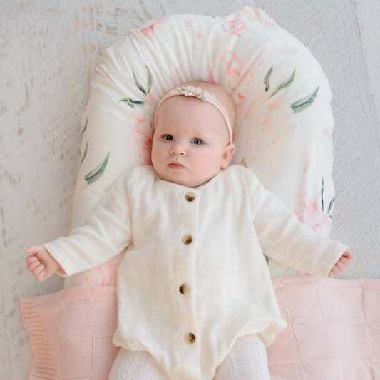 Fitted Jersey Cotton Bassinet Sheet/Change Table Cover | Pretty Peony