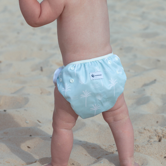 Reusable Swim Nappy & Wet Bag (Sage Palm)