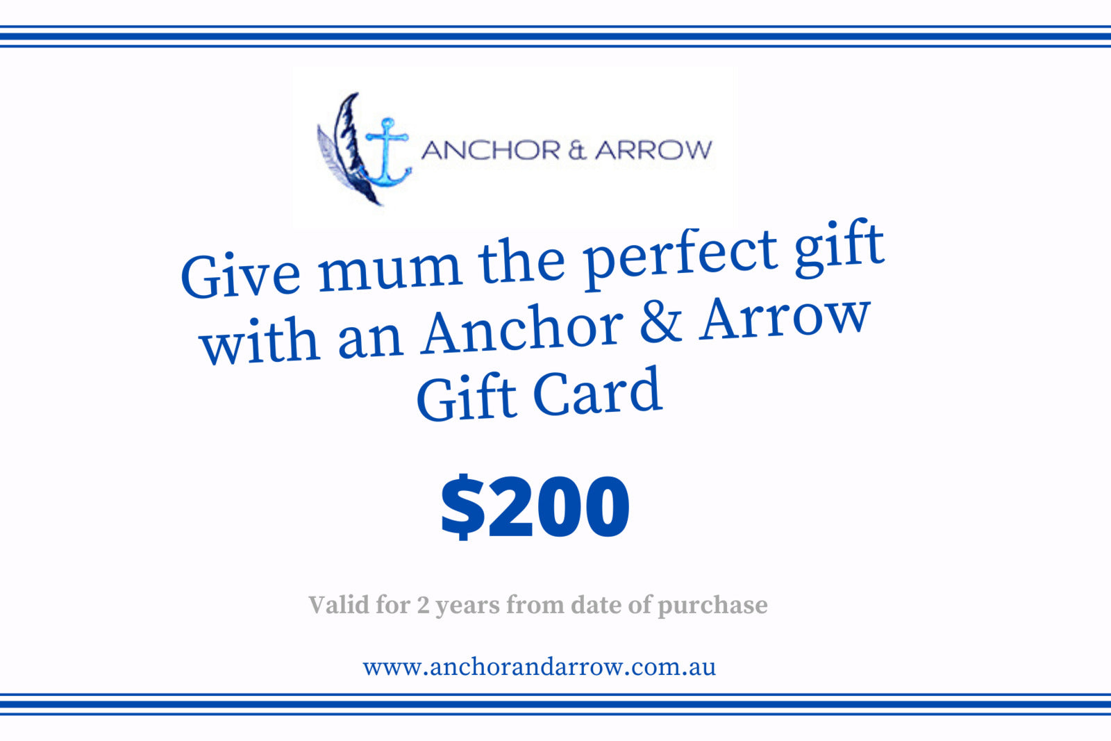Anchor & Arrow Gift Card - $200