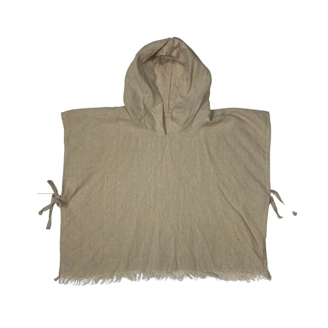 Linen Hooded Poncho Towel - Sand