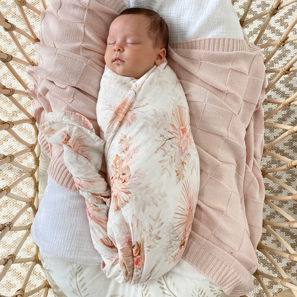 Organic Bamboo Cotton Swaddle (Native Blooms
