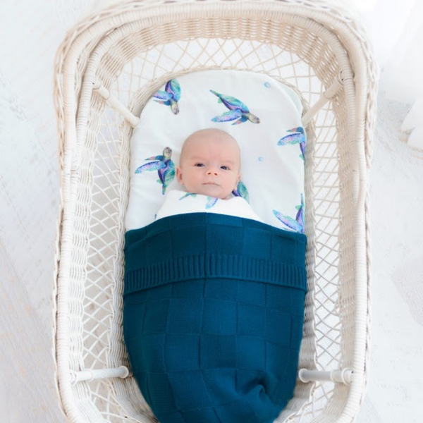 Knit Baby Blanket - Sea Glass
