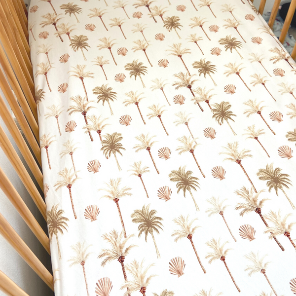 Jersey Cotton Cot Sheet - Summer Palm