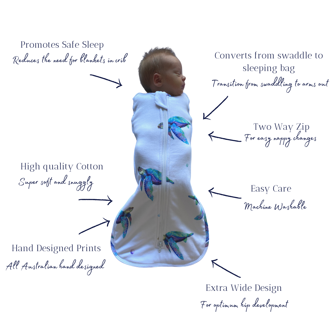 Newborn Sleeping Bag 1.0 TOG Sea Shells Anchor Arrow Baby