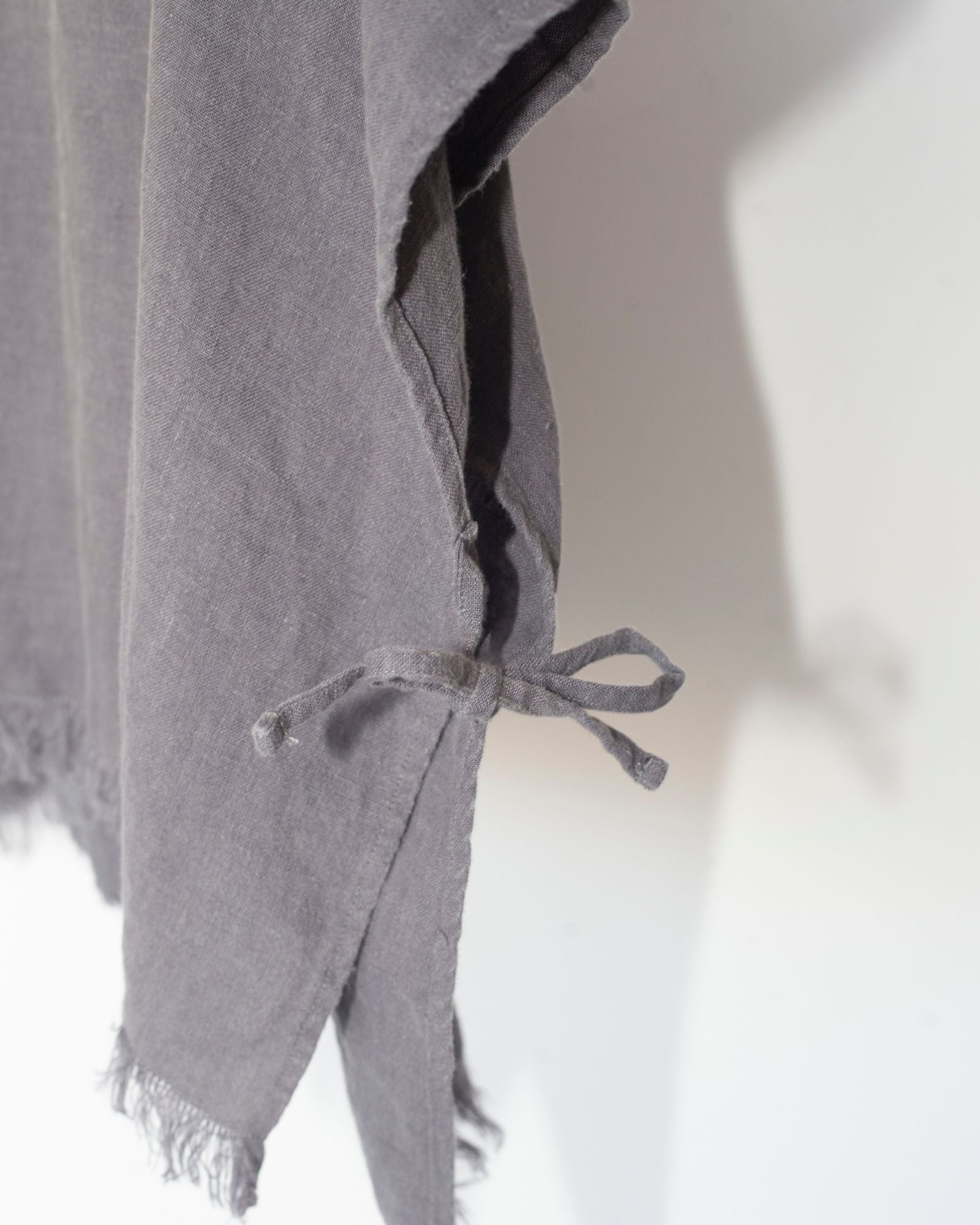 Linen Hooded Poncho Towel - Ink