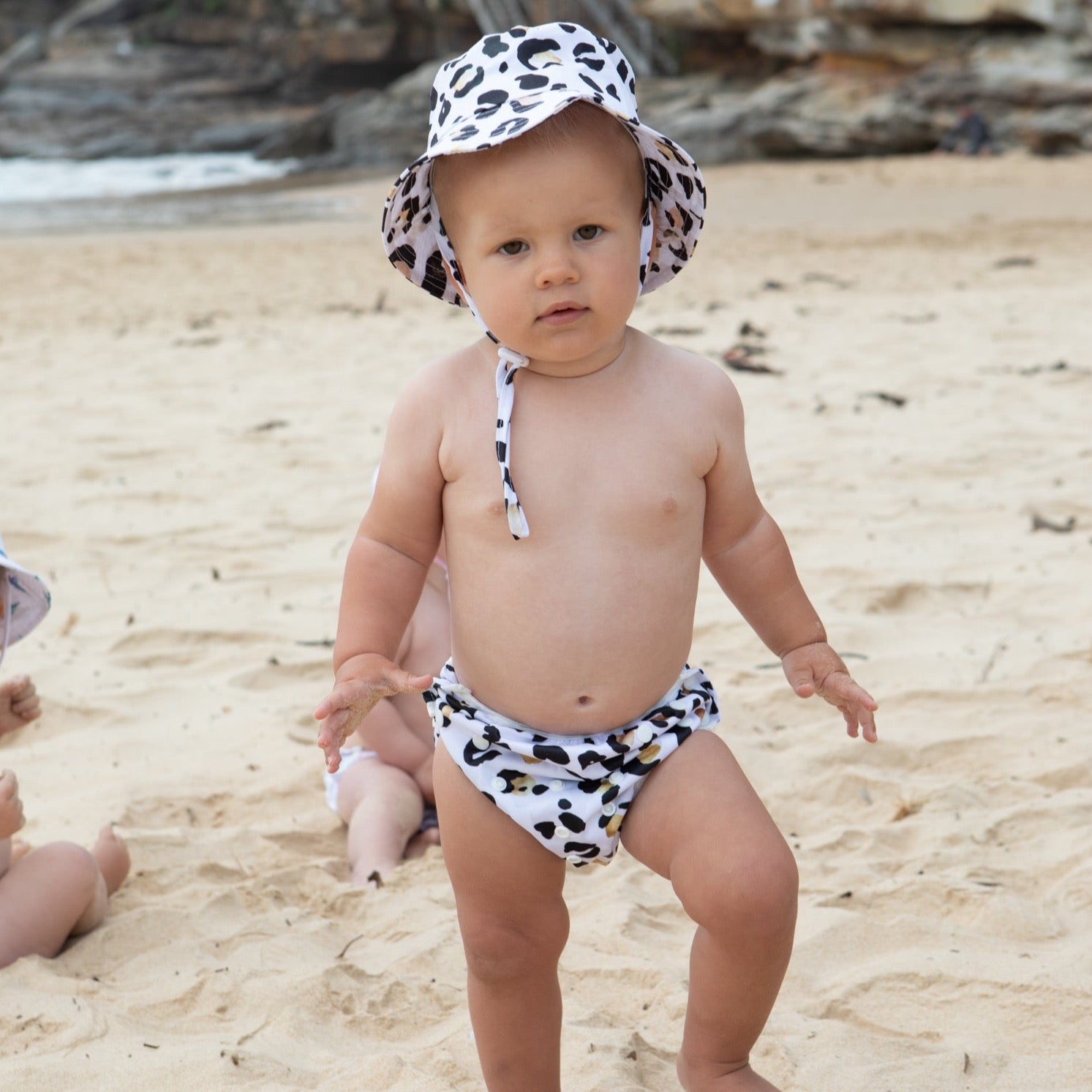 Baby Swim Hat & Wet Bag - Leopard Print [Size: 18 - 36 Months (Hat - 54cm)]