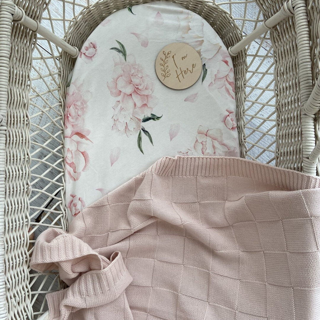 Knit Baby Blanket - Dusty Pink