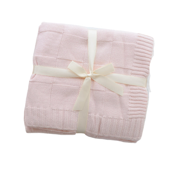Knit Baby Blanket - Dusty Pink