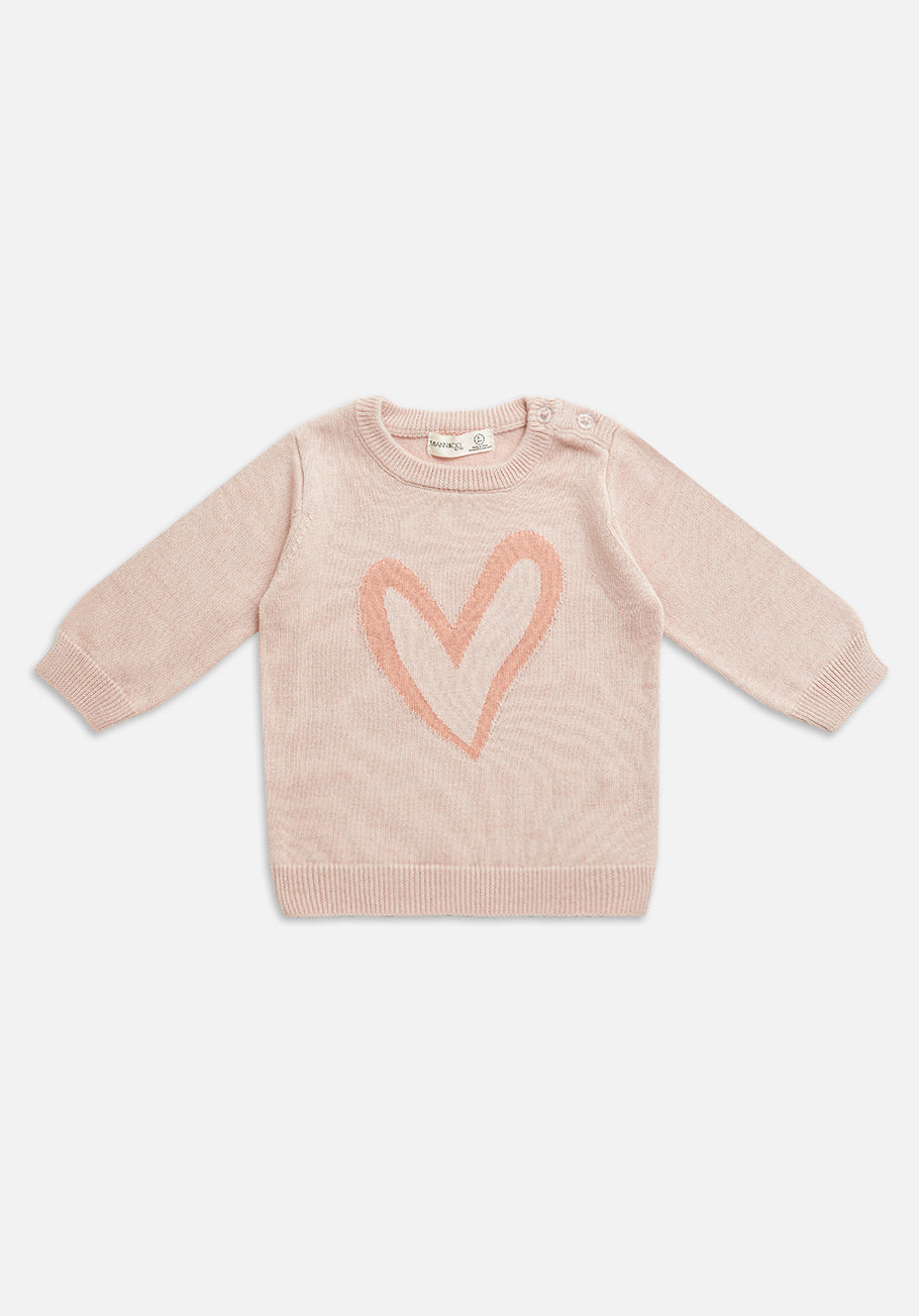 Knitted Jumper - Pink hearts