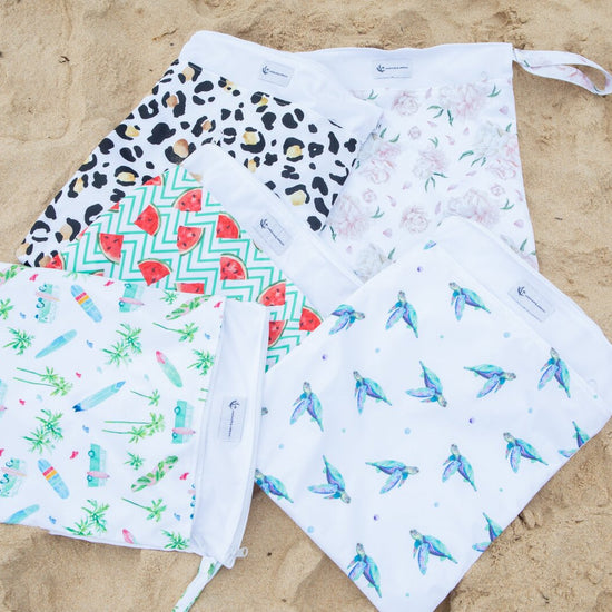 Baby Swim Hat & Wet Bag - Leopard Print