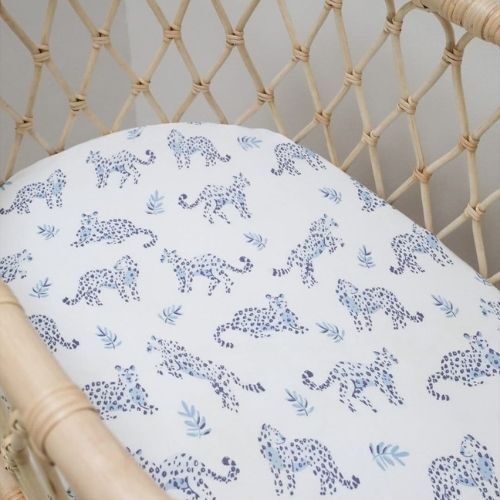 Fitted Jersey Cotton Bassinet Sheet/Change Table Cover - Little Leopards