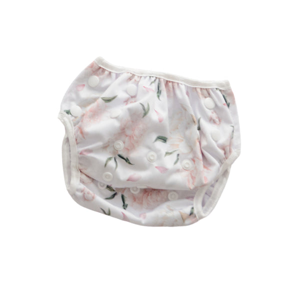 Reusable Swim Nappy & Wet Bag - "Pretty Peony"