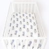 Jersey Cotton Cot Sheet - Indigo Pineapples