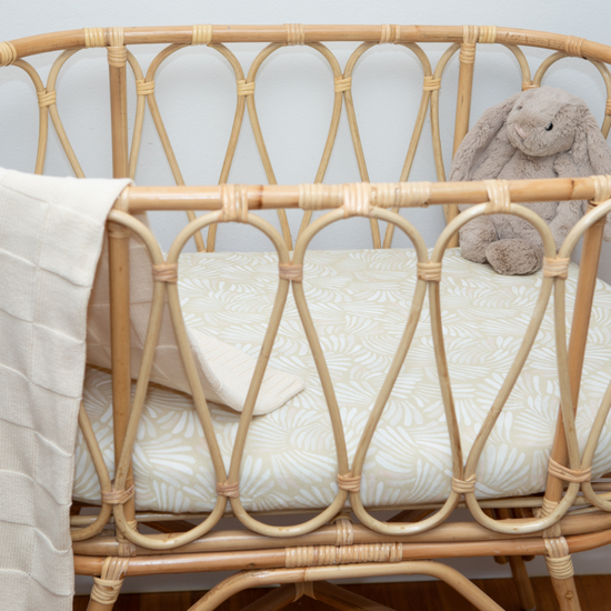 Fitted Jersey Cotton Bassinet Sheet/Change Table Cover - Sandy Shell