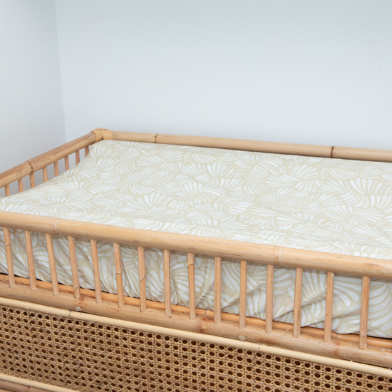 Fitted Jersey Cotton Bassinet Sheet/Change Table Cover - Sandy Shell