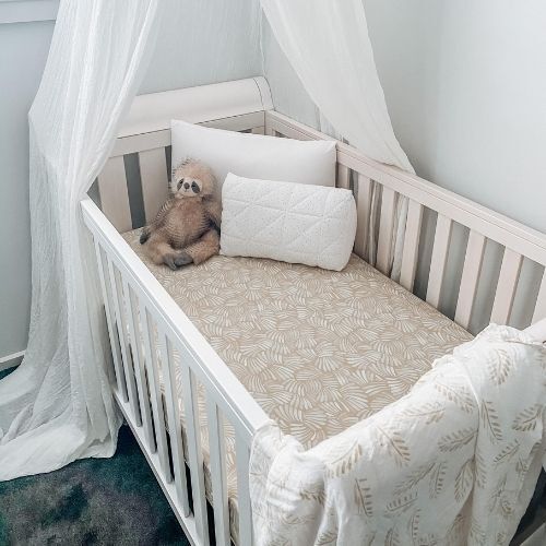 Jersey Cotton Cot Sheet - Sandy Shell