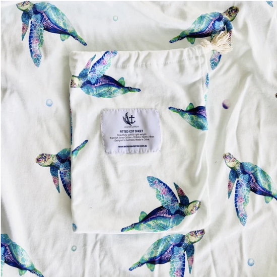Jersey Cotton Cot Sheet - Sea Turtles