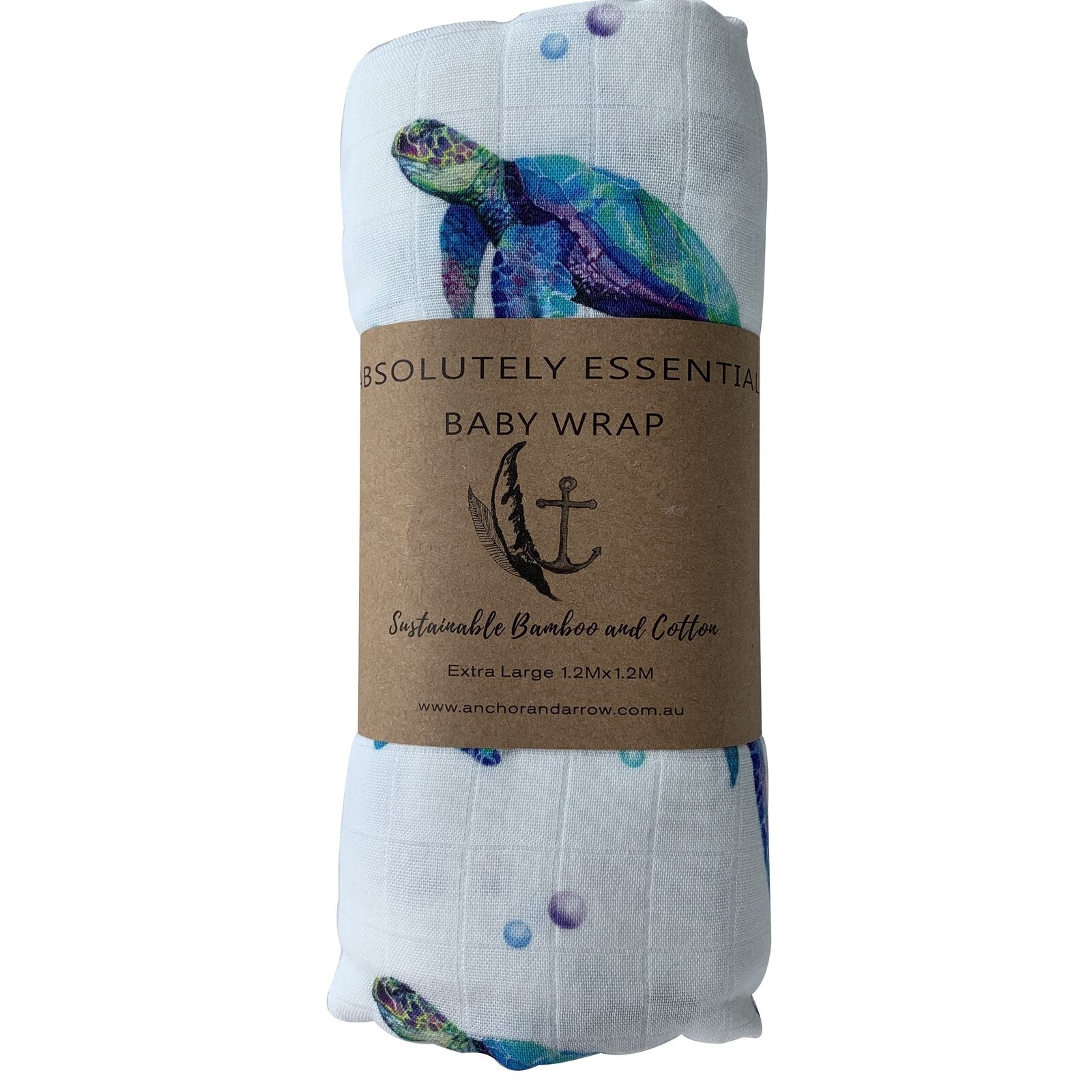 Organic Bamboo Cotton Swaddle - Sea Turtles