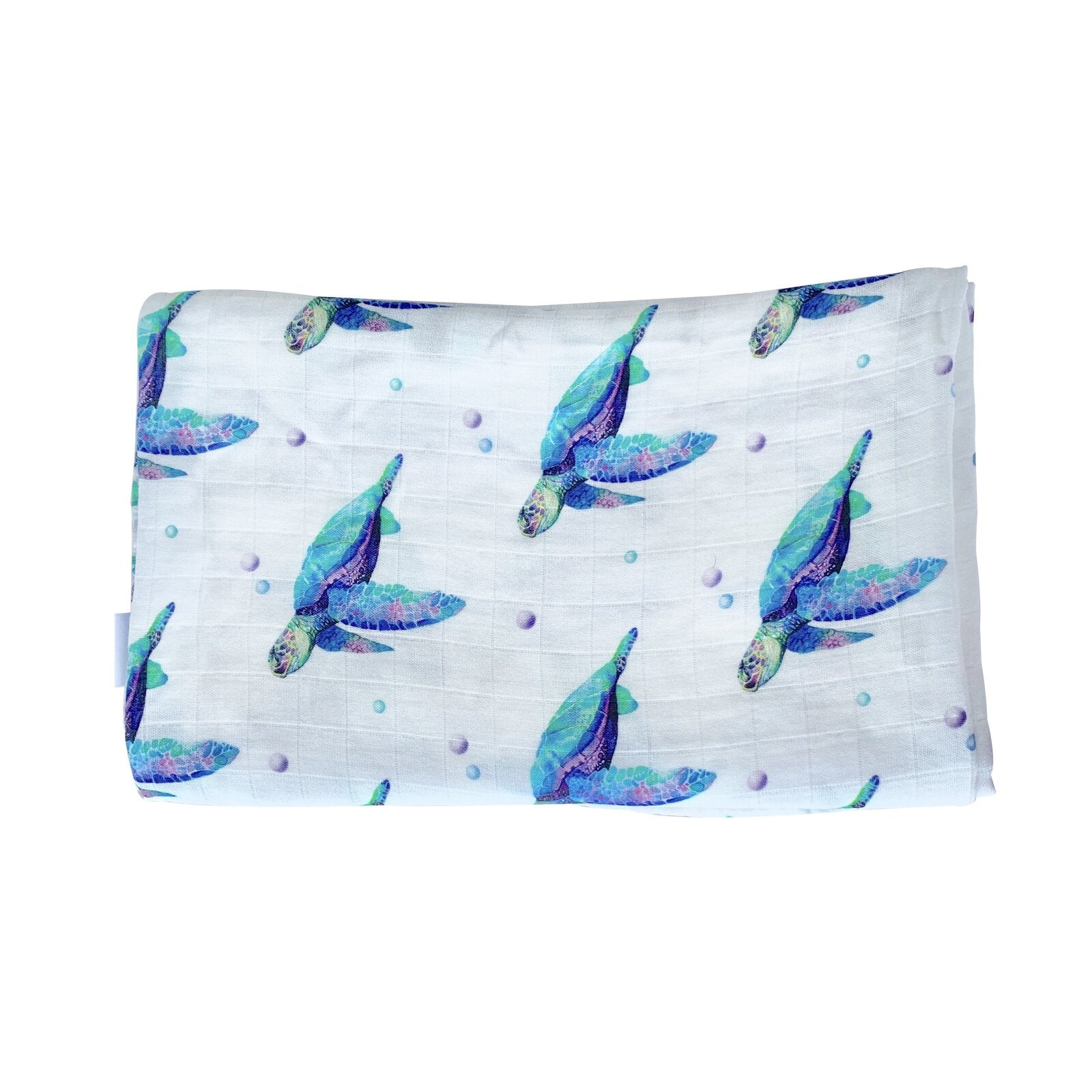 Organic Bamboo Cotton Swaddle - Sea Turtles