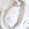 Jersey Swaddle & Beanie | Pretty Peony